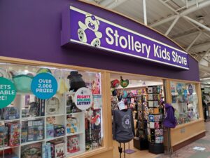 stollery kids store sign entrance at angle